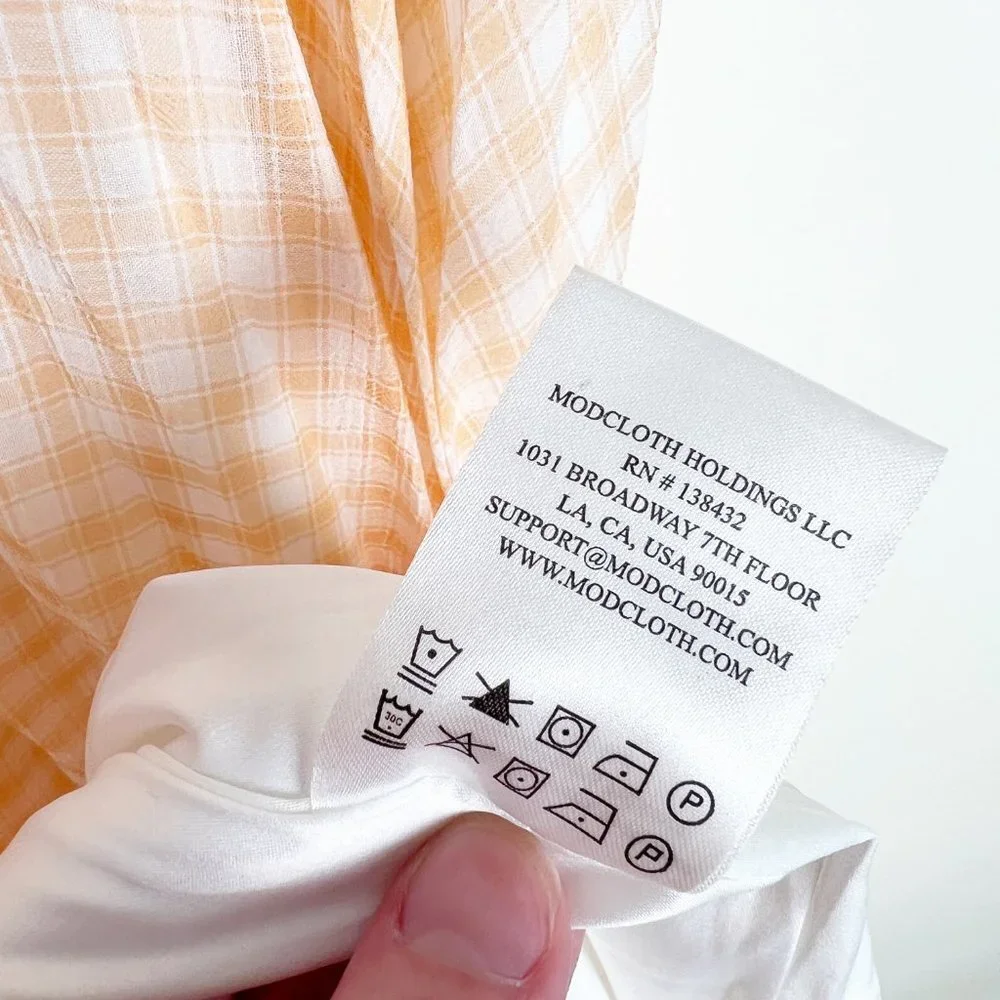 Modcloth Retro Vintage Inspired Midi Dress Plaid Gingham Pleated Cute Summer Sun - Picture 5 of 9